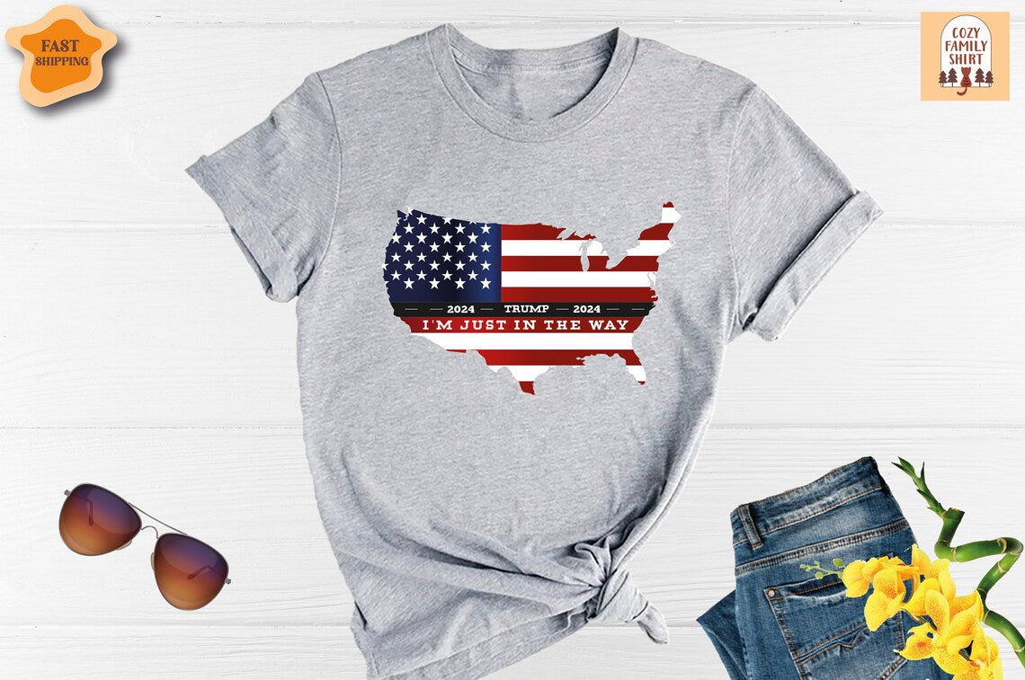 Unisex T-shirt I am Just the Way, American Flag Shirt, Trump 2024 Shirt, Take America Back Shirt, Free Trump Shirt, Republican Shirt, Political Shirt