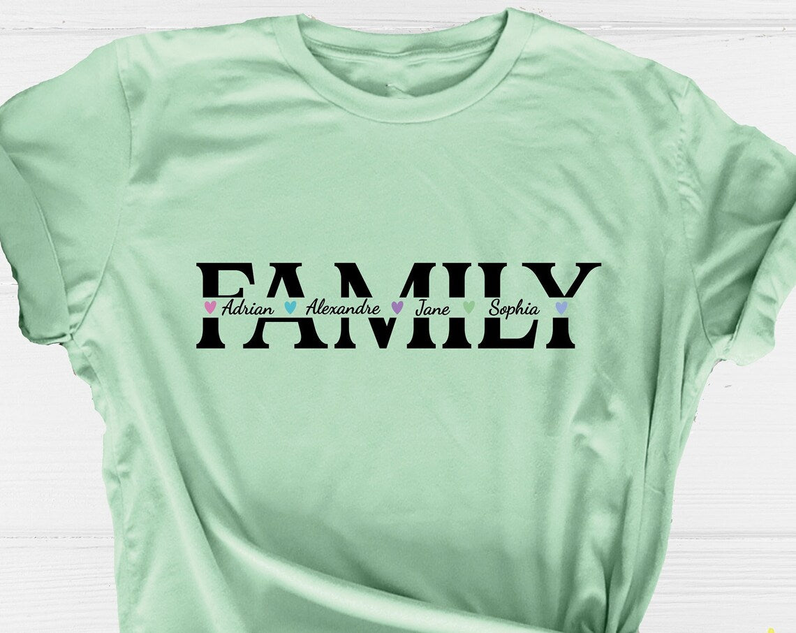 Unisex T-shirt Custom Family Name Shirt, Family With Names Shirt, Customized Family Shirt, Family Name Shirt, Family Trip Shirt, Reunion Shirt