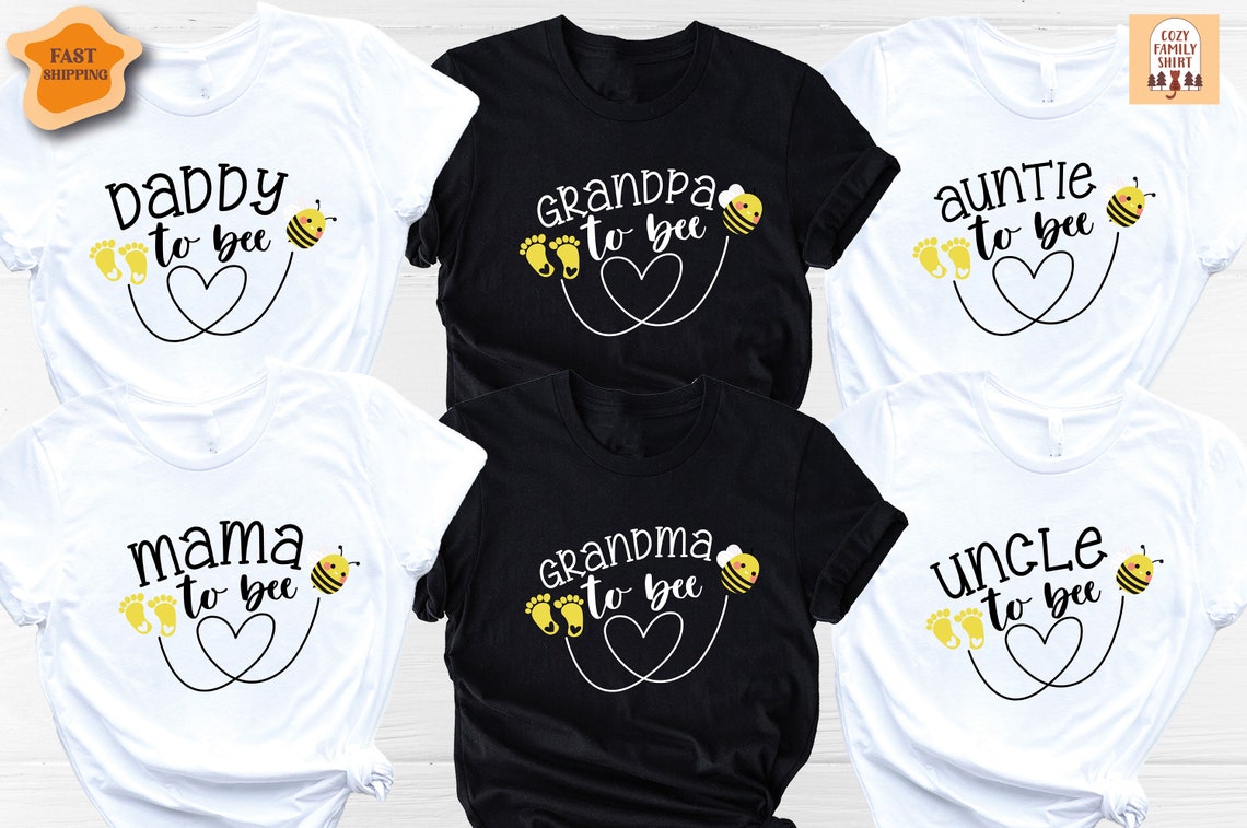 Unisex T-shirt Baby Announcement Shirts, Mama To Bee Shirt, Daddy To Bee Shirt, Family To Bee Shirt, Personalized Baby Shower Shirt, Pregnancy Reveal Shirt