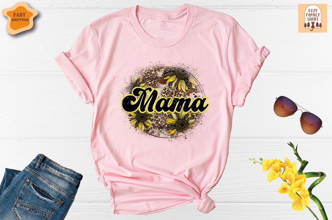 Unisex T-shirt Leopard Mama Shirt, Retro Vintage Mama Shirt, Mother's Day Shirt, Motherhood Shirt, Cute Mom Shirt, New Mom Shirt, Funny Mama Shirt