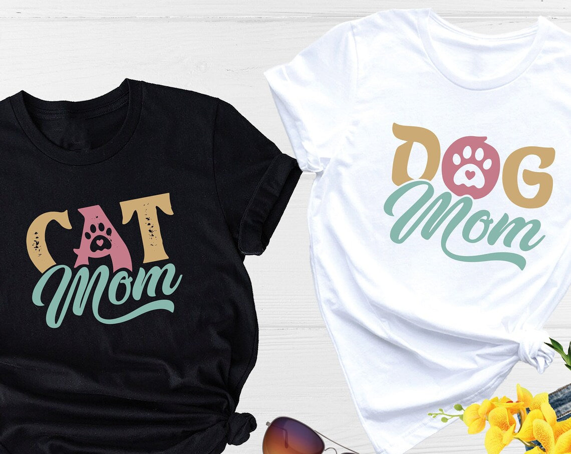 Unisex T-shirt Dog Mom Shirt, Cat Mom Shirt, Dog Mama Shirt, Cat Mama Shirt, Dog Lover Shirt, Cat Lover Shirt, Cat And Dog Owner Shirt, Mom Shirt