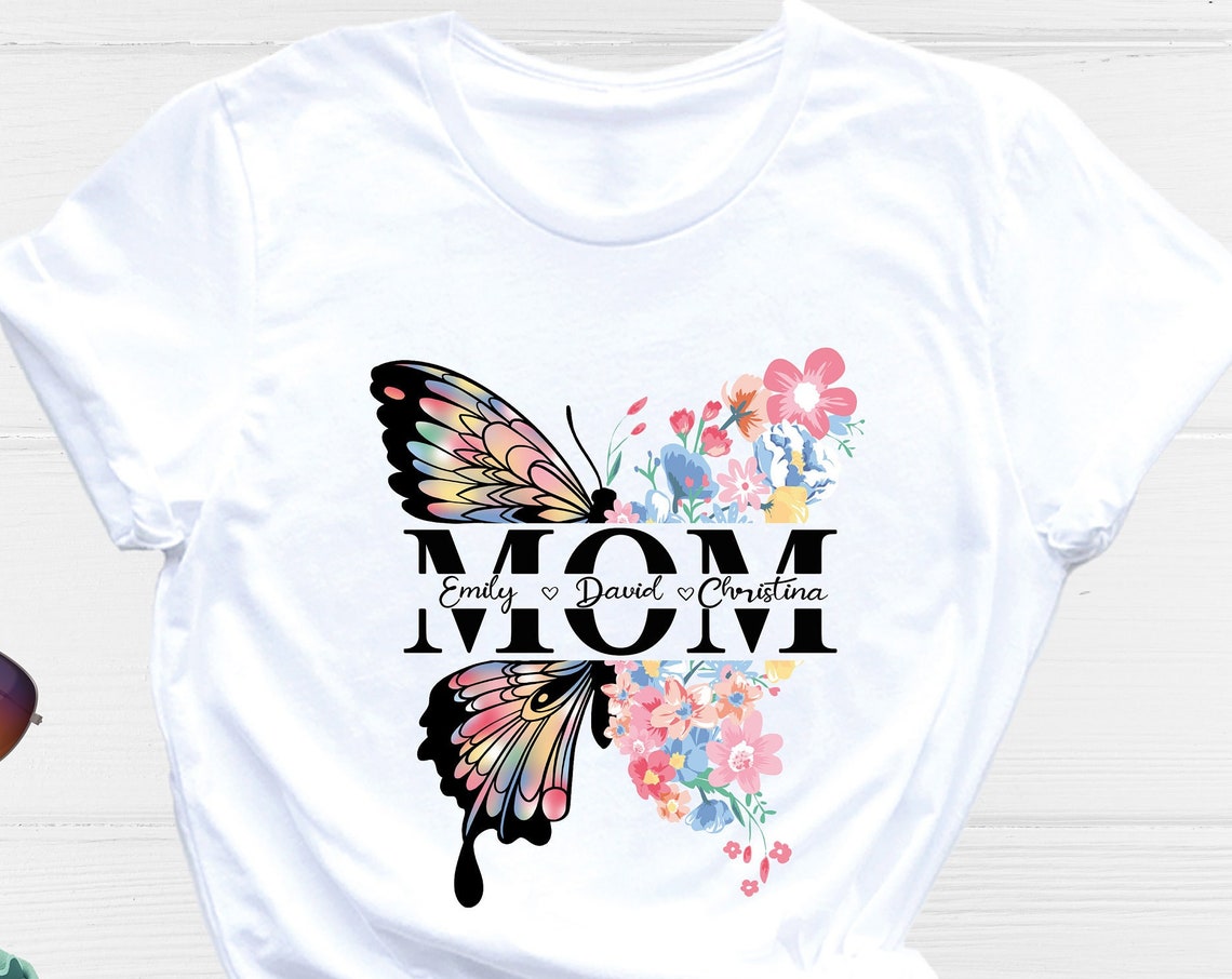 Unisex T-shirt Butterfly Mom Shirt, Floral Mom Shirt, Mother's Day Shirt, Mom Shirt, Mama Shirt, Mother Shirt, Mom Life Shirt, Mom Lover Shirt