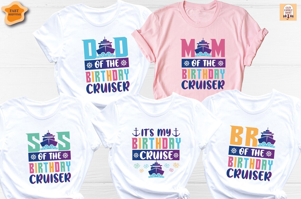 Unisex T-shirt Family Birthday Cruise Shirts, Custom Birthday Cruise Shirt, Cruise Squad Shirt, Beach Birthday Vacation Shirt, Birthday Trip Shirt