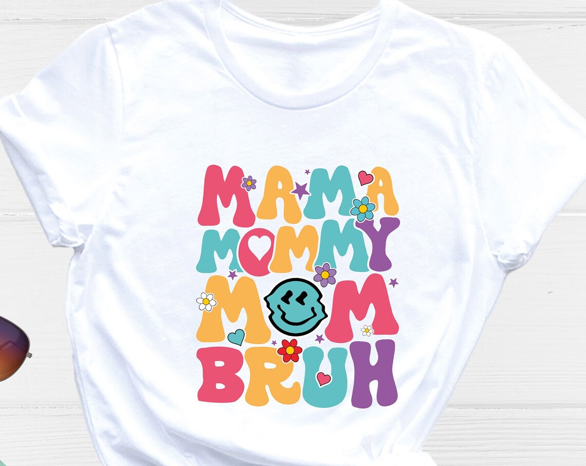 Unisex T-shirt Mama Mommy Mom Bruh Shirt, Retro Vintage Mama Shirt, Mothers Day Shirt, Mom Life Shirt, Lover Mom Shirt, Blessed Mama Shirt, Boho Shirt