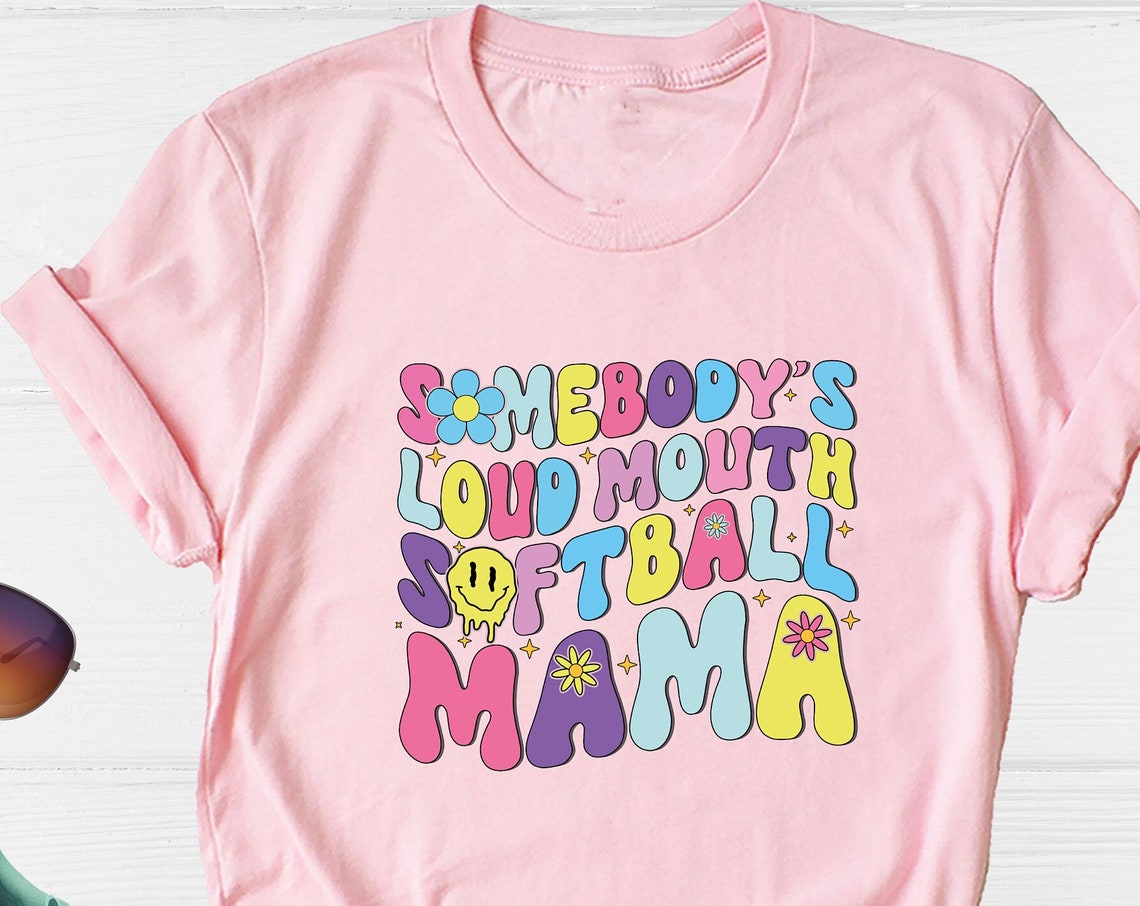 Unisex T-shirt Somebody's Loud Mouth Softball Mama Shirt, Softball Mom Shirt, Game Day Mom Shirt, Mother's Day Shirt, Softball Lover Shirt