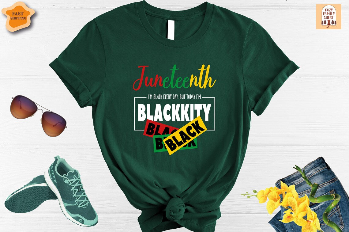 Unisex T-shirt Juneteenth Shirt, Juneteenth Blackkity Shirt, Womens Juneteenth Shirt, Black History Shirt, Black Lives Matter Shirt, Freeish Since 1865