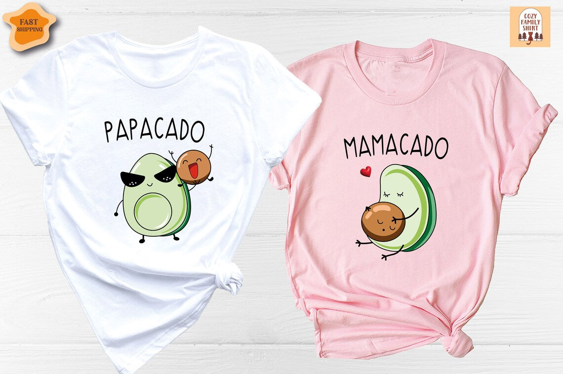 Unisex T-shirt Papacado Mamacado Shirt, Avacado Baby Shower Shirt, Pregnancy Shirt, New Mom Shirt, Baby Announcement Tee, Baby Shower Shirt, Gender Reveal