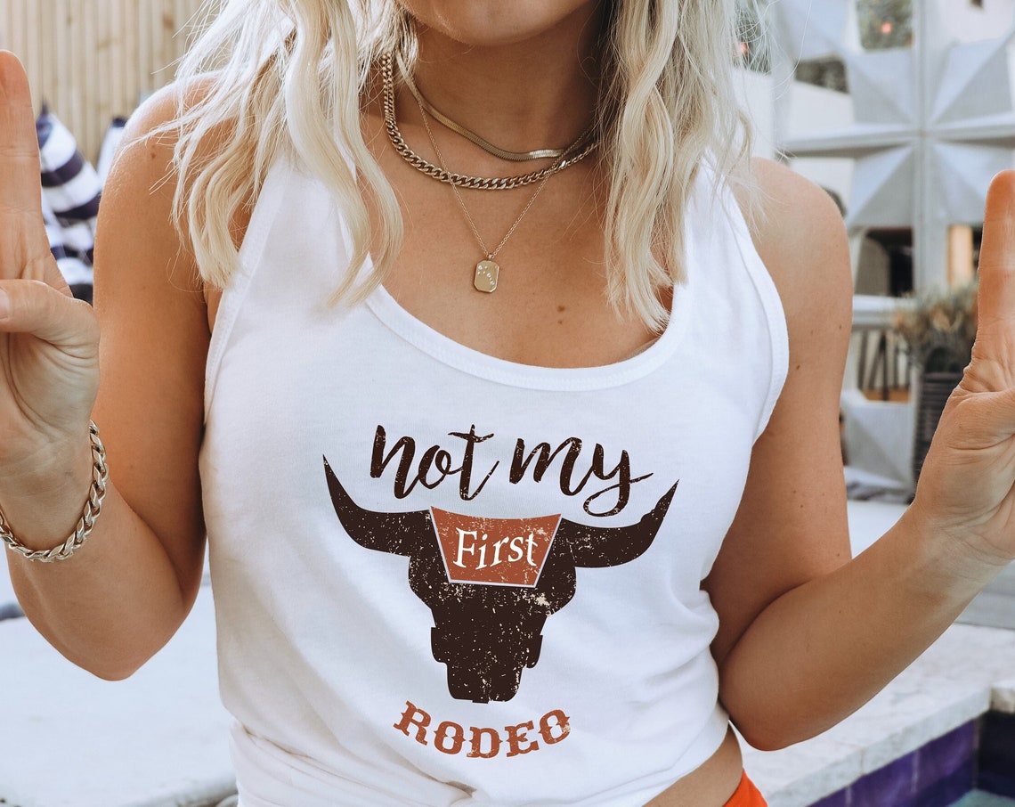 Unisex T-shirt Not My First Rodeo Shirt, Bull Skull T-Shirt, Country Girl Tee, Cow Skull Tank Top, Rodeo Shirt, Western Style Shirt, Country Music Shirt